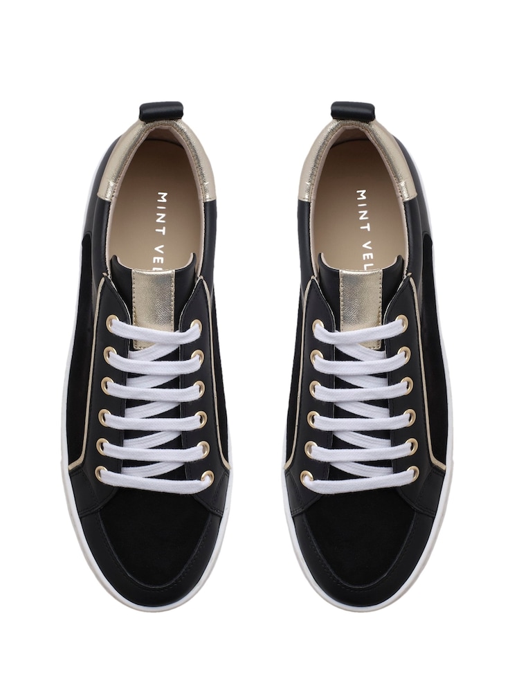 Mint Velvet Black Ria Platform Trainers - Image 2 of 4