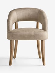 Set of 2 Monza Faux Leather Mink Brown Mid Wood Leg Remi Dining Chairs - Image 5 of 9