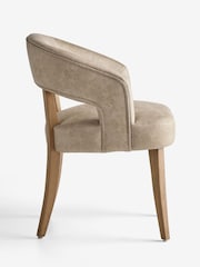 Set of 2 Monza Faux Leather Mink Brown Mid Wood Leg Remi Dining Chairs - Image 7 of 9