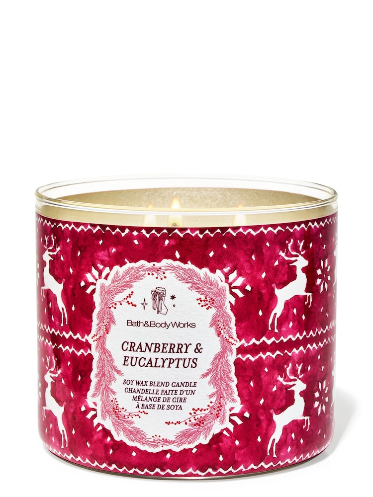 Bath & Body Works Cranberry & Eucalyptus 3-Wick Candle 411g - Image 1 of 2 Bath & Body Works Cranberry & Eucalyptus 3-Wick Candle 411g - Image 1 of 2