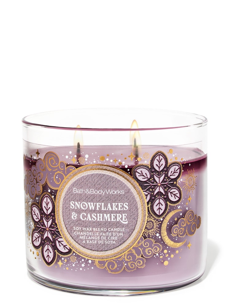 Bath & Body Works Snowflakes and Cashmere 3-Wick Candle 411g - Image 1 of 2 Bath & Body Works Snowflakes and Cashmere 3-Wick Candle 411g - Image 1 of 2