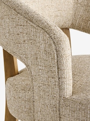 Set of 2 Tailored Boucle Weave Mid Natural/Wood Leg Remi Dining Chairs - Image 12 of 14