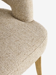 Set of 2 Tailored Boucle Weave Mid Natural/Wood Leg Remi Dining Chairs - Image 13 of 14