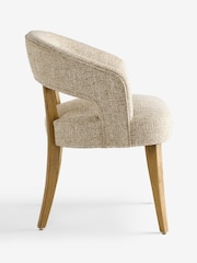 Set of 2 Tailored Boucle Weave Mid Natural/Wood Leg Remi Dining Chairs - Image 7 of 14