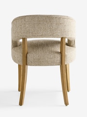 Set of 2 Tailored Boucle Weave Mid Natural/Wood Leg Remi Dining Chairs - Image 8 of 14