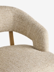 Set of 2 Tailored Boucle Weave Mid Natural/Wood Leg Remi Dining Chairs - Image 9 of 14