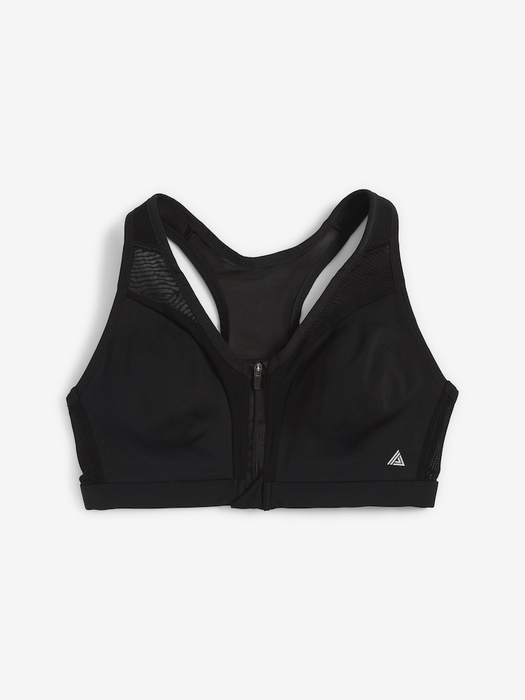 Black/White Next Active Sports High Impact Zip Front Bras 2 Pack - Image 1 of 7 Black/White Next Active Sports High Impact Zip Front Bras 2 Pack - Image 1 of 7