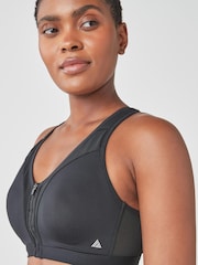Black/White Next Active Sports High Impact Zip Front Bras 2 Pack - Image 4 of 7