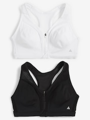 Black/White Next Active Sports High Impact Zip Front Bras 2 Pack - Image 5 of 7