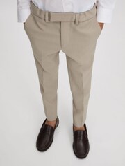 Reiss Stone Fine 9-12 yrs Wool Side Adjusters Trousers - Image 1 of 4