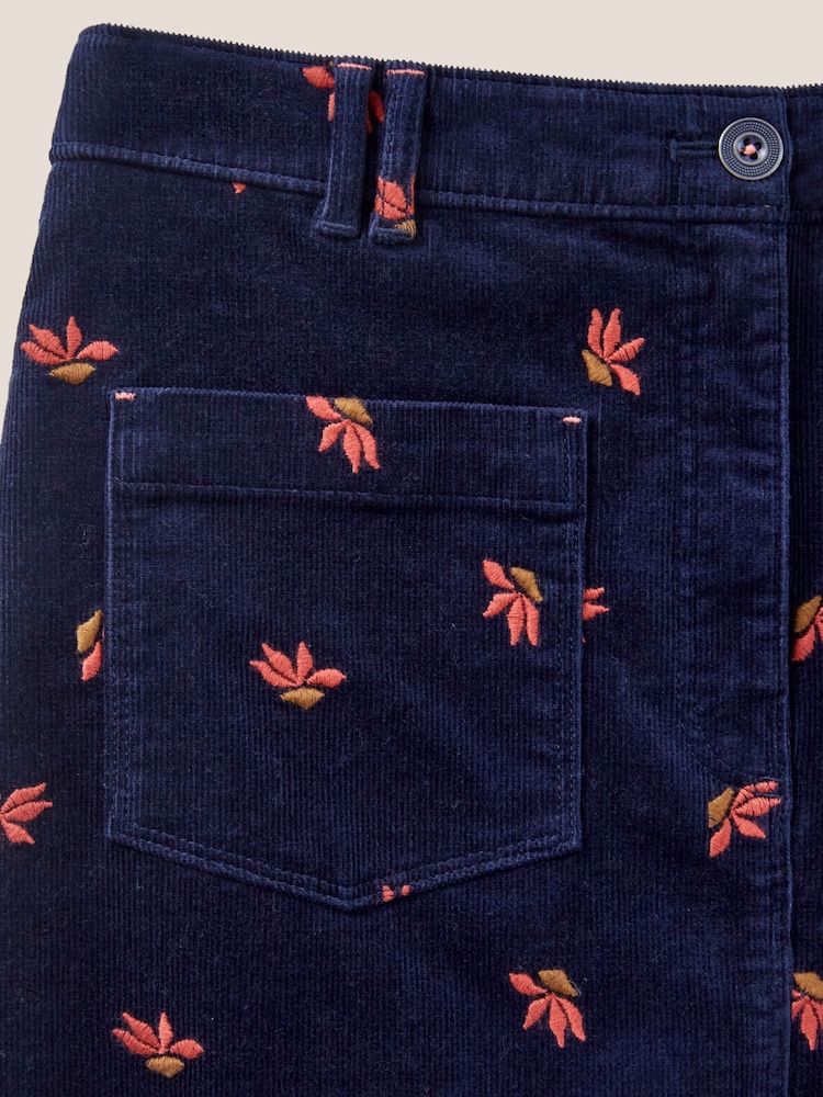 White Stuff Denim Melody Organic Cord Skirt - Image 6 of 6