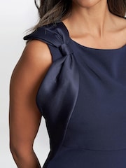Gina Bacconi Merle Bow Shoulder Maxi Black Dress - Image 4 of 5