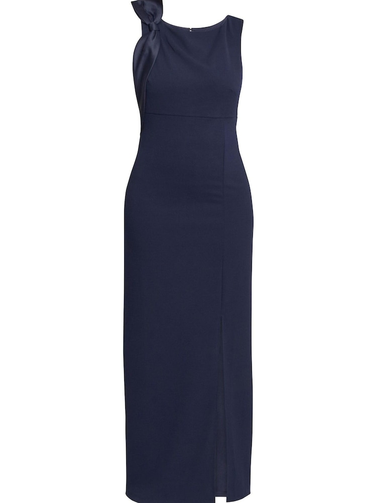 Gina Bacconi Merle Bow Shoulder Maxi Black Dress - Image 5 of 5