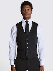 MOSS Charcoal Grey Stretch Suit: Waistcoat - Image 1 of 7