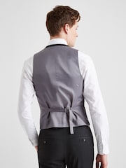 MOSS Charcoal Grey Stretch Suit: Waistcoat - Image 5 of 7