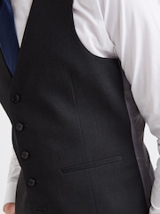 MOSS Charcoal Grey Stretch Suit: Waistcoat - Image 6 of 7
