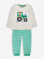 JoJo Maman Bébé Natural Boys' 2-Pack Tractor Jersey Pyjamas - Image 2 of 11
