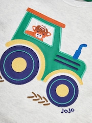 JoJo Maman Bébé Natural Boys' 2-Pack Tractor Jersey Pyjamas - Image 8 of 11