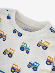 JoJo Maman Bébé Natural Boys' 2-Pack Tractor Jersey Pyjamas - Image 9 of 11