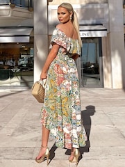 AX Paris Bardot-Midikleid mit Paisley-Muster, Grün - Bild 2 von 4