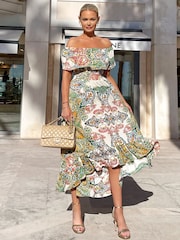 AX Paris Bardot-Midikleid mit Paisley-Muster, Grün - Bild 4 von 4