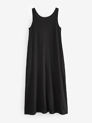Black 100% Cotton Sleeveless Jersey Dress - Image 5 of 6