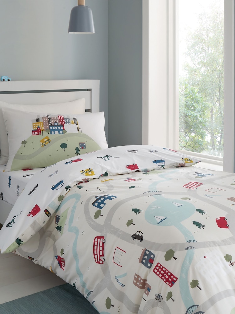Bianca White Cotton Transport Duvet Cover Set - Image 1 of 4