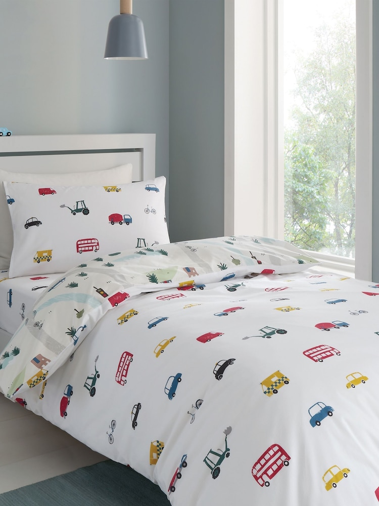 Bianca White Cotton Transport Duvet Cover Set - Image 2 of 4