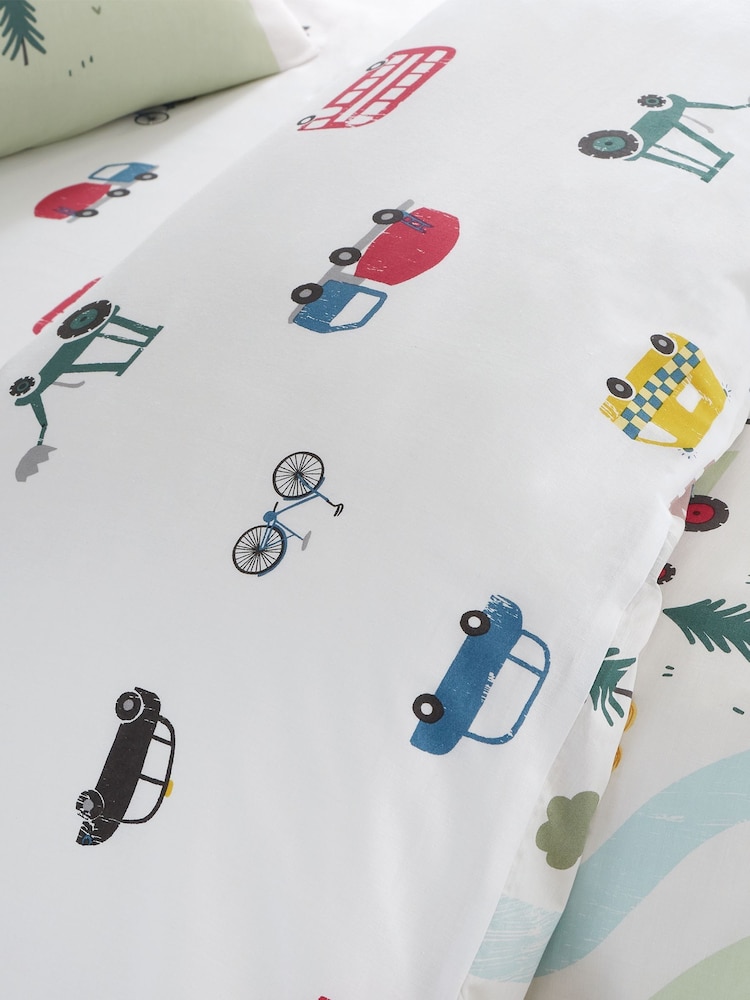 Bianca White Cotton Transport Duvet Cover Set - Image 4 of 4