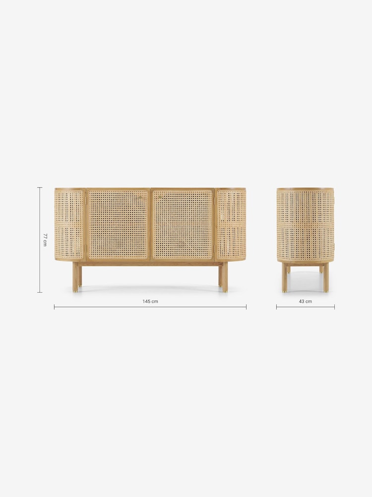MADE.COM Natural Oak and Rattan Ankhara Sideboard - Image 3 of 3