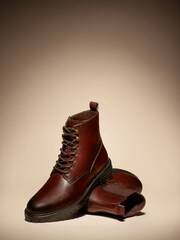Dune London Brown Created Cleated Sole Chelsea Boots - Image 3 of 7