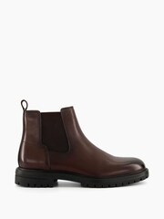 Dune London Brown Created Cleated Sole Chelsea Boots - Image 4 of 7
