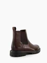 Dune London Brown Created Cleated Sole Chelsea Boots - Image 6 of 7