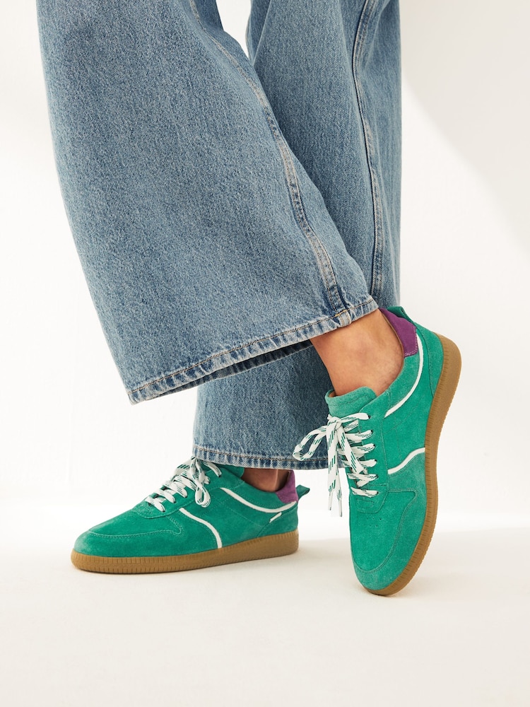 zelena - Nizki retro usnjeni športni copati Signature Forever Comfort® - Slika 1 iz 9
