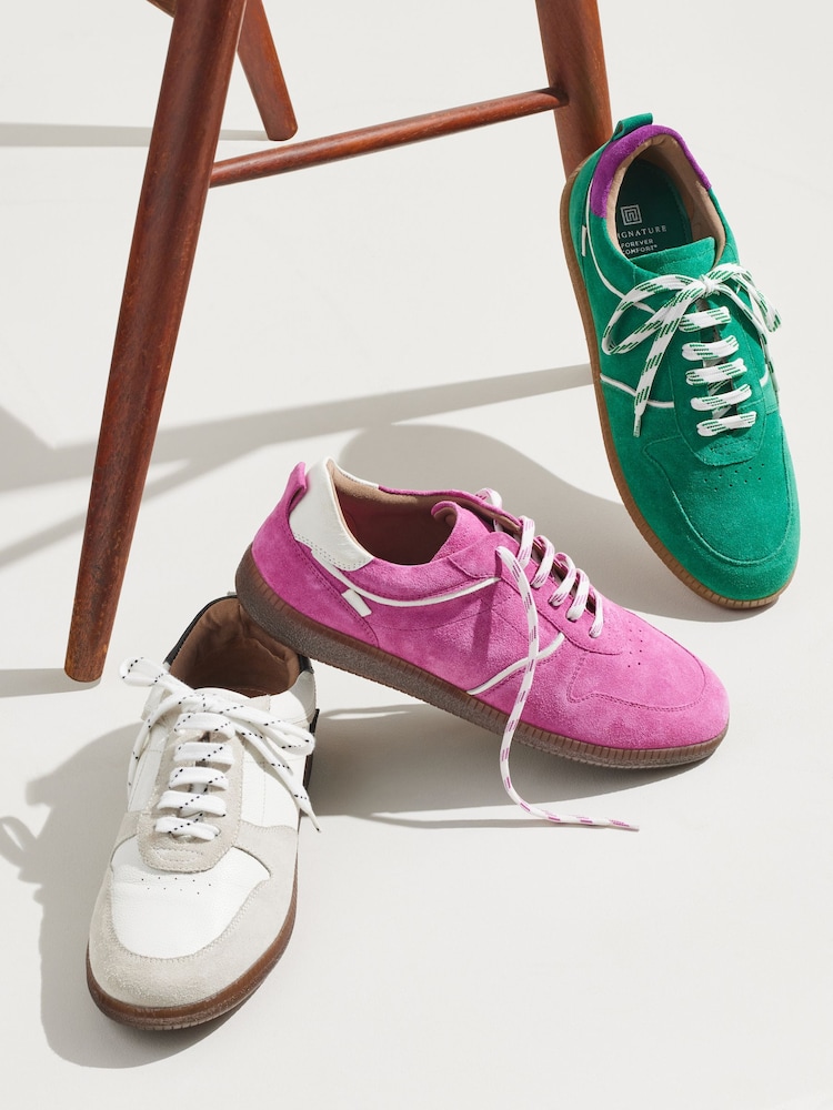 zelena - Nizki retro usnjeni športni copati Signature Forever Comfort® - Slika 9 iz 9