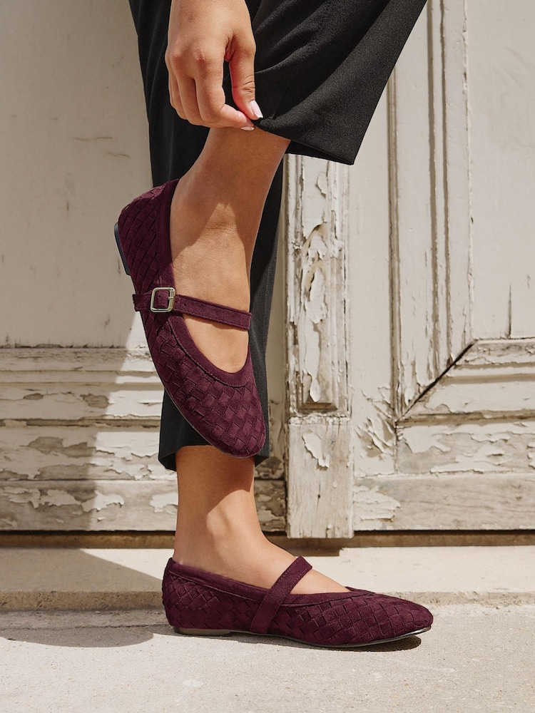 Czerwony - Linzi Index Woven Mary Jane Shoes - Obraz 1 z 5 Czerwony - Linzi Index Woven Mary Jane Shoes - Obraz 1 z 5