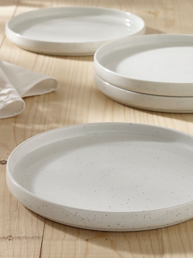 Cream Hayden Speckle Dinnerware Set of 4 Side Plates - Image 2 of 3