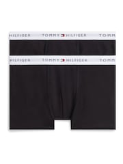 Tommy Hilfiger Black Signature Logo Waistband Trunks 2-Pack - Image 1 of 3