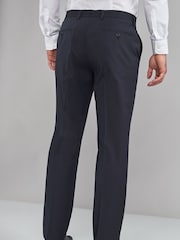 Navy Blue Regular Fit Stretch Smart Trousers - Image 2 of 3