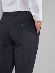 Navy Blue Regular Fit Stretch Smart Trousers - Image 3 of 3