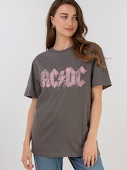 Brands In Grey Acdc Distressed Logo T-Shirt - Image 1 of 4
