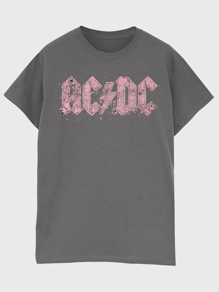 Brands In Grey Acdc Distressed Logo T-Shirt - Image 2 of 4