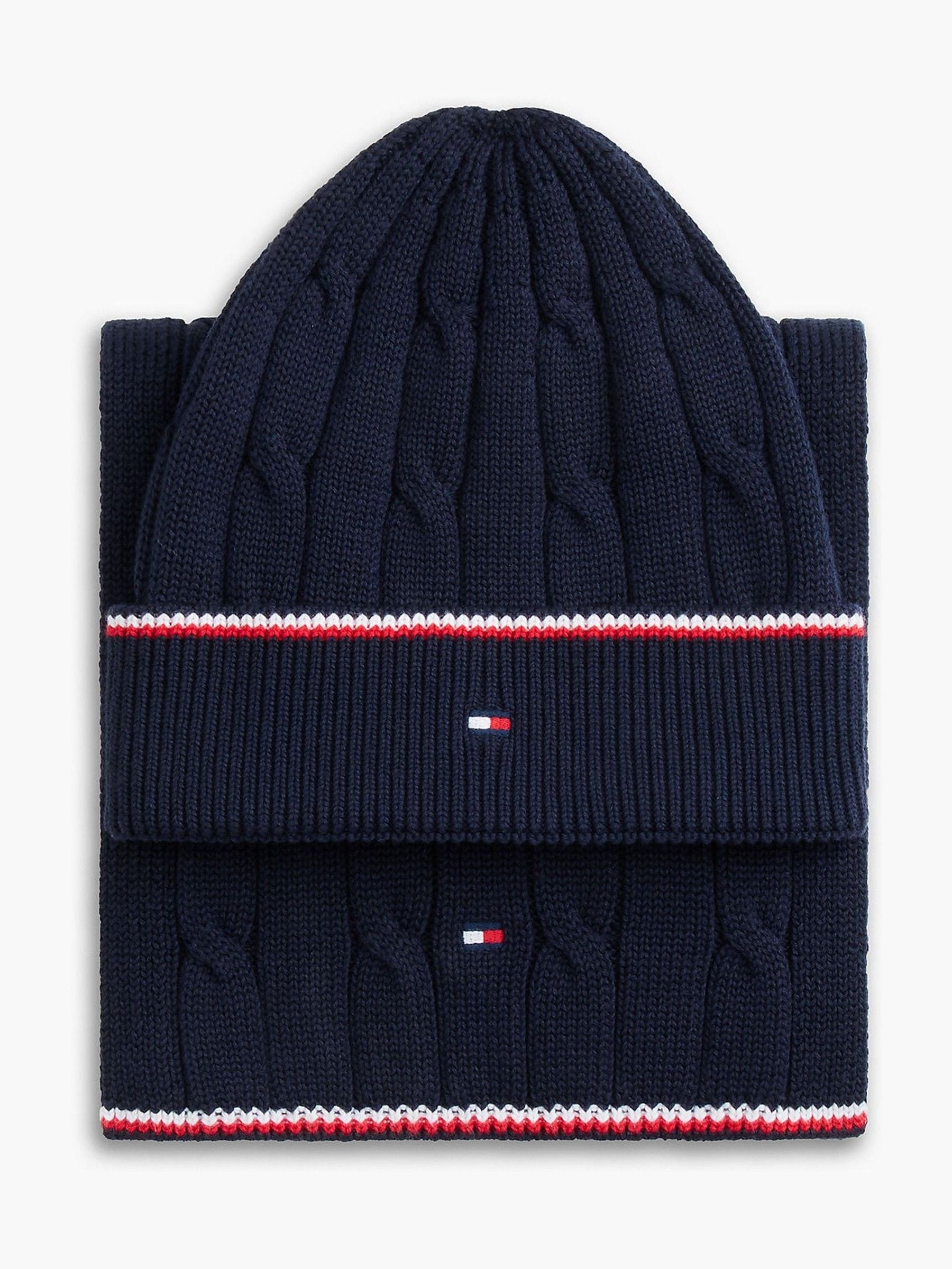 Tommy Hilfiger Boys Blue Beanie And Scarf Gift Box