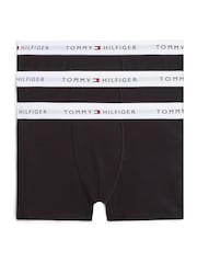 Tommy Hilfiger Black Signature Logo Waistband Trunks 3-Pack - Image 1 of 3