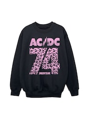 Rags & Rascals ACDC 74 Leopard Black Sweat Top - Imagen 2 de 4