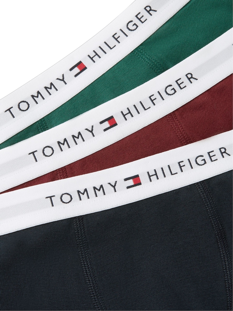 Tommy Hilfiger Blue Signature Logo Waistband Trunks 3-Pack - Image 3 of 3 Tommy Hilfiger Blue Signature Logo Waistband Trunks 3-Pack - Image 3 of 3