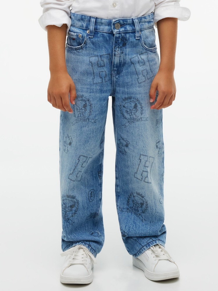 Tommy Hilfiger Peanuts® Graphic išblukinti laisvi džinsai - 1 paveikslėlis iš 6