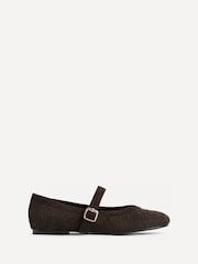 Brązowy zamszowy - Linzi Index Woven Mary Jane Shoes - Obraz 2 z 6