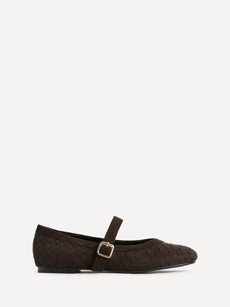 Brązowy zamszowy - Linzi Index Woven Mary Jane Shoes - Obraz 2 z 6 Brązowy zamszowy - Linzi Index Woven Mary Jane Shoes - Obraz 2 z 6