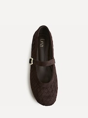 Brązowy zamszowy - Linzi Index Woven Mary Jane Shoes - Obraz 4 z 6